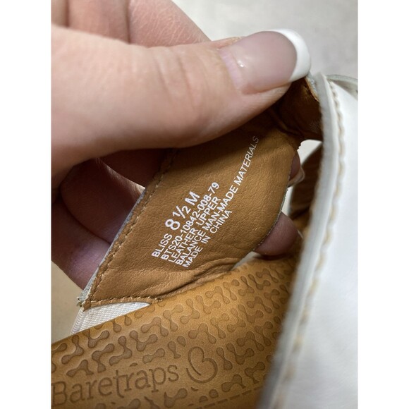 Baretraps Posture+ Bliss Wedge Slip-on Sandals White Women's 8M - Picture 6 of 8